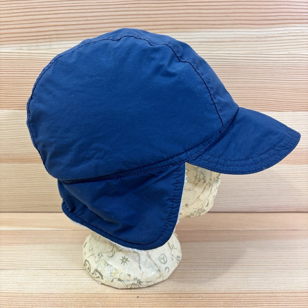 Vintage L.L.Bean Gore-Tex Earflap Hat Men's S/M Navy USA Made Fleece Cap